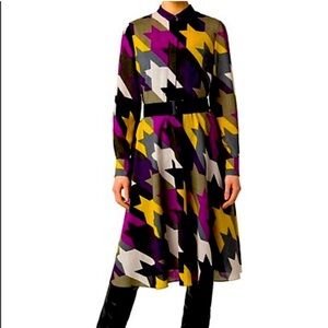 Akris punto Multicolor Wool Shirtdress. Size 10